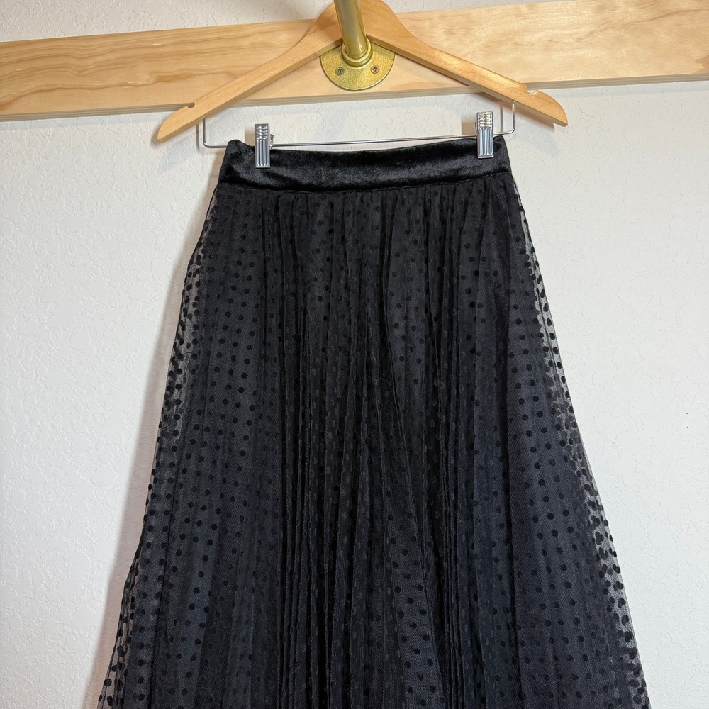 Women's Exquise Tulle Black Polka Dot Maxi Arlo Skirt Size 2 NEW - Picture 4 of 12